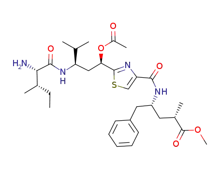 4-({2-[1-acetoxy-3-(2-amino-3-methyl-pentanoylamino)-4-methyl-pentyl]-thiazole-4-carbonyl}-amino)-2-methyl-5-phenyl-pentanoic acid methyl ester