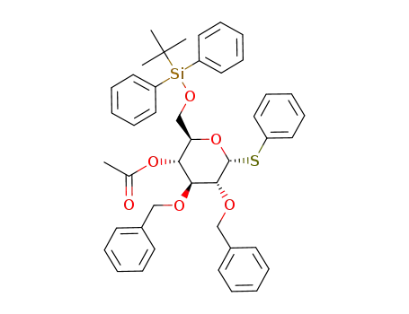 Acetic acid (2R,3R,4S,5R,6R)-4,5-bis-benzyloxy-2-(tert-butyl-diphenyl-silanyloxymethyl)-6-phenylsulfanyl-tetrahydro-pyran-3-yl ester