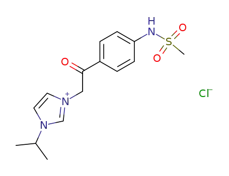Molecular Structure of 107037-50-3 (3-Isopropyl-1-[2-(4-methanesulfonylamino-phenyl)-2-oxo-ethyl]-3H-imidazol-1-ium; chloride)