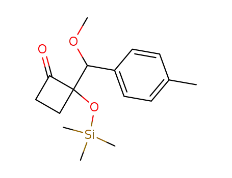 Molecular Structure of 87505-91-7 (Cyclobutanone,
2-[methoxy(4-methylphenyl)methyl]-2-[(trimethylsilyl)oxy]-)