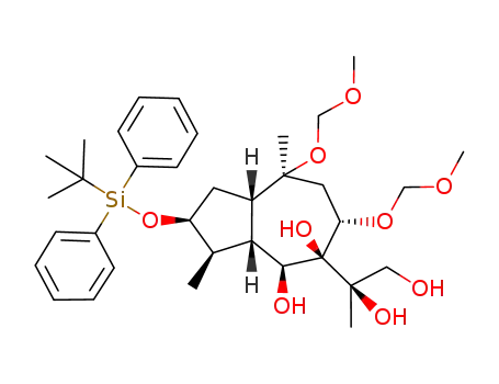 (2S,3R,3aR,4S,5S,6S,8S,8aS)-2-(tert-Butyl-diphenyl-silanyloxy)-5-((R)-1,2-dihydroxy-1-methyl-ethyl)-6,8-bis-methoxymethoxy-3,8-dimethyl-decahydro-azulene-4,5-diol