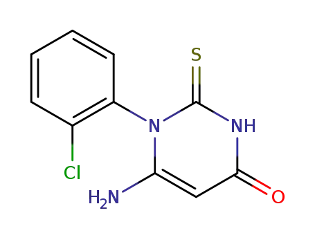 Molecular Structure of 180028-92-6 (6-AMINO-1-(2-CHLOROPHENYL)-2-THIOXO-2,3-DIHYDRO-4(1H)-PYRIMIDINONE)