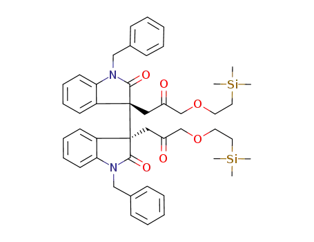 (3S,3'S)-1,1'-Dibenzyl-3,3'-bis-[2-oxo-3-(2-trimethylsilanyl-ethoxy)-propyl]-1,3,1',3'-tetrahydro-[3,3']biindolyl-2,2'-dione