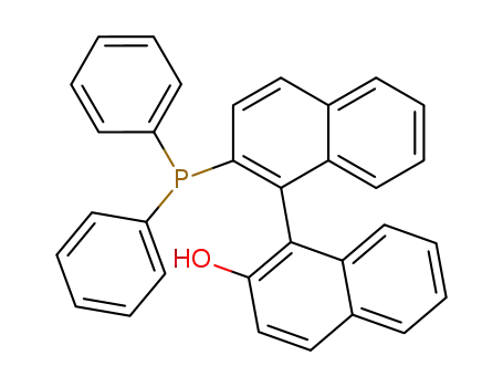 Molecular Structure of 144868-15-5 ((S)-(-)-Diphenylphosphino-2"-hydroxy-1,1"-binaphthyl)