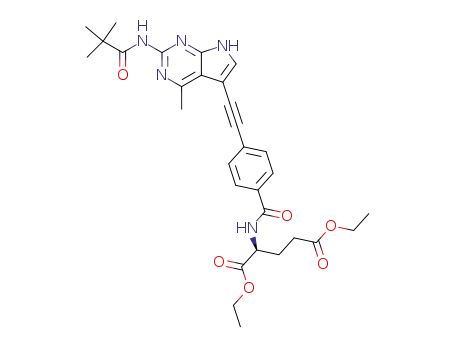 diethyl N-{2-pivaloylamino-4-methyl[(pyrrolo[2,3-d]pyrimidin-5-yl)ethynyl]benzoyl}-L-glutamate