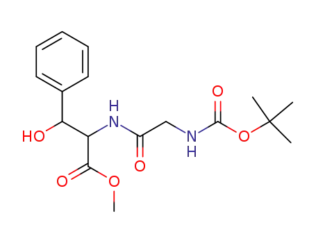 Molecular Structure of 80103-13-5 (Phenylalanine, N-[(1,1-dimethylethoxy)carbonyl]glycyl-b-hydroxy-,
methyl ester)