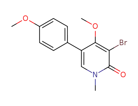 Molecular Structure of 920490-79-5 (2(1H)-Pyridinone, 3-bromo-4-methoxy-5-(4-methoxyphenyl)-1-methyl-)