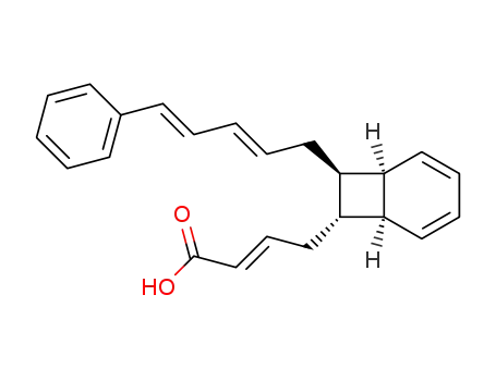 2-Butenoic acid,4-[(1R,6S,7R,8R)-8-[(2E,4E)- 5-phenyl-2,4-pentadienyl]bicyclo[4.2.0]octa-2,- 4-dien-7-yl]-,(2E)-rel- 