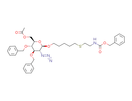5-[2-(benzyloxycarbonylamino)-1-thioethyl]-pentyl-6-O-acetyl-2-azido-3,4-di-O-benzyl-2-deoxy-β-D-glucopyranoside