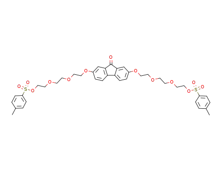 Molecular Structure of 619335-39-6 (9H-Fluoren-9-one,
2,7-bis[2-[2-[2-[[(4-methylphenyl)sulfonyl]oxy]ethoxy]ethoxy]ethoxy]-)
