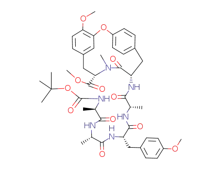 BOC-D-alanyl-L-alanyl-O<sup>4</sup>-methyl-L-tyrosyl-L-alanyl-L-tyrosyl-N,O<sup>4</sup>-dimethyl-L-tyrosine cyclic 5<sup>4</sup><*>6<sup>3</sup> ether, methyl ester