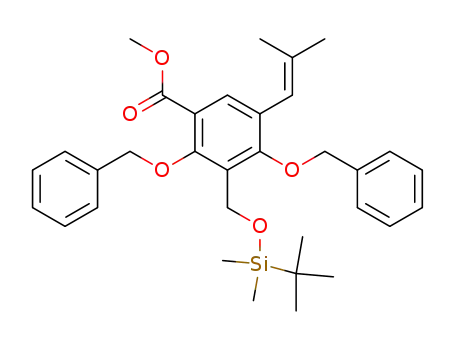 2,4-bis-benzyloxy-3-(<i>tert</i>-butyl-dimethyl-silanyloxymethyl)-5-(2-methyl-propenyl)-benzoic acid methyl ester