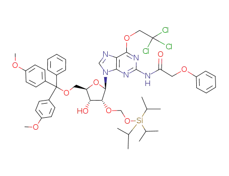 O<sup>6</sup>-(2,2,2-trichloroethyl)-5'-O-(4,4'-dimethoxytrityl)-2'-O-[[(triisopropyl)silyloxy]methyl]-N<sup>2</sup>-phenoxyacetylguanosine