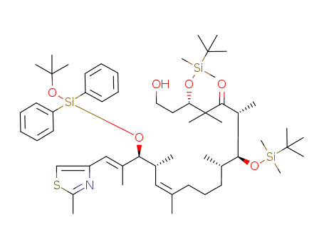 3,5,19-Trioxa-4,20-disiladocos-8-en-16-one,
14-[[(1,1-dimethylethyl)dimethylsilyl]oxy]-18-(2-hydroxyethyl)-2,2,7,9,13,
15,17,17,20,20,21,21-dodecamethyl-6-[(1E)-1-methyl-2-(2-methyl-4-thi
azolyl)ethenyl]-4,4-diphenyl-, (6S,7R,8Z,13S,14S,15R,18S)-