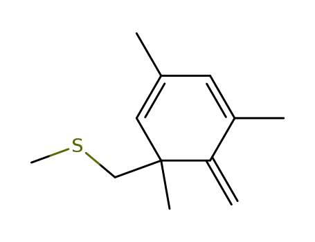 Molecular Structure of 201814-65-5 (1,3-Cyclohexadiene, 1,3,5-trimethyl-6-methylene-5-[(methylthio)methyl]-)