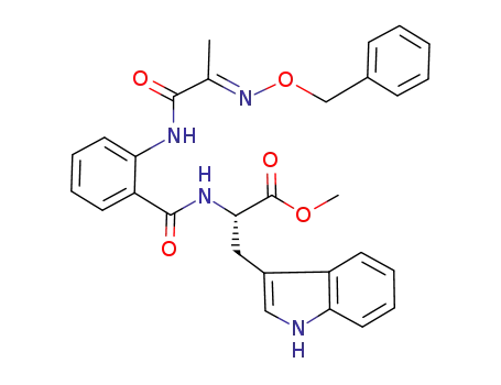 Molecular Structure of 352665-14-6 (N-(N-pyruvoylanthraniloyl)-L-tryptophan, methyl ester, 2-(E)-(O-benzyloxime))