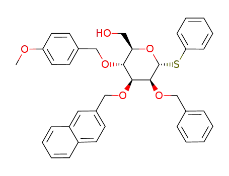 phenyl 2-O-benzyl-4-O-(p-methoxybenzyl)-3-O-(2-naphthalenylmethyl)-α-D-thiomannopyranoside