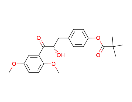 Molecular Structure of 869093-43-6 ((S)-4-(3-(2,5-dimethoxyphenyl)-2-hydroxy-3-oxopropyl)phenyl pivalate)