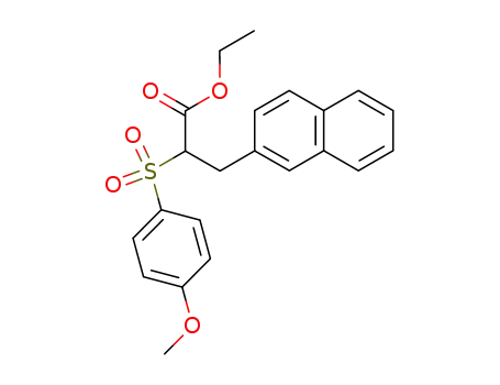 Molecular Structure of 212769-63-6 (2-Naphthalenepropanoic acid, a-[(4-methoxyphenyl)sulfonyl]-, ethyl
ester)