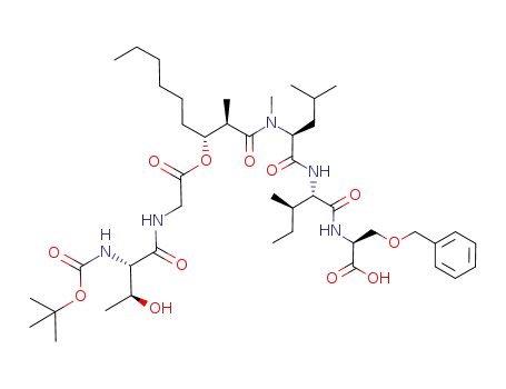 (S)-3-Benzyloxy-2-{(2S,3R)-2-[(S)-2-({(2R,3R)-3-[2-((2S,3S)-2-tert-butoxycarbonylamino-3-hydroxy-butyrylamino)-acetoxy]-2-methyl-nonanoyl}-methyl-amino)-4-methyl-pentanoylamino]-3-methyl-pentanoylamino}-propionic acid