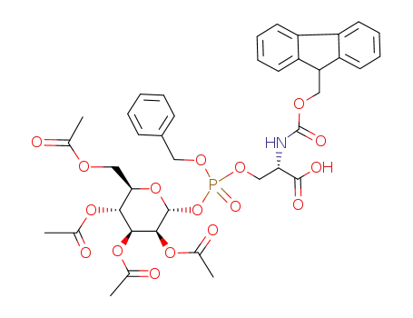 benzyl {{[(S)-2-hydroxycarbonyl-2-(9-fluorenylmethoxycarbonylamino)]ethyl}-2,3,4,6-tetra-O-acetyl-α-D-mannopyranosyl}phosphate
