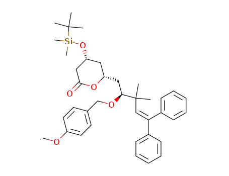 (4R,6S)-4-(tert-Butyl-dimethyl-silanyloxy)-6-[(S)-2-(4-methoxy-benzyloxy)-3,3-dimethyl-5,5-diphenyl-pent-4-enyl]-tetrahydro-pyran-2-one