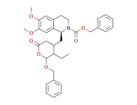 1-(S)-N-carbobenzyloxy-1-(2-benzoxy-3-ethyl-6-oxo-tetrahydropyran-4-ylmethyl)-6,7-dimethoxy-3,4-dihydro-2H-isoquinoline