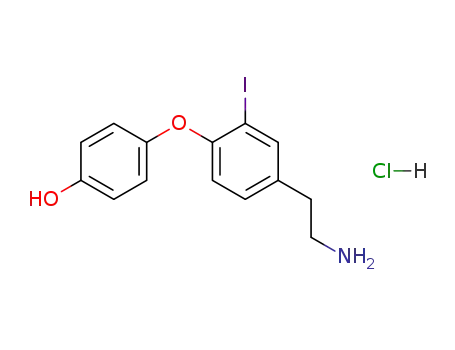 Molecular Structure of 788824-64-6 (4-[4-(2-Aminoethyl)-2-iodophenoxy]phenol Hydrochloride)