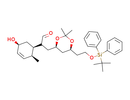 3-{(4R,6S)-6-[2-(tert-Butyl-diphenyl-silanyloxy)-ethyl]-2,2-dimethyl-[1,3]dioxan-4-yl}-2-((1R,2S,5S)-5-hydroxy-2-methyl-cyclohex-3-enyl)-propionaldehyde