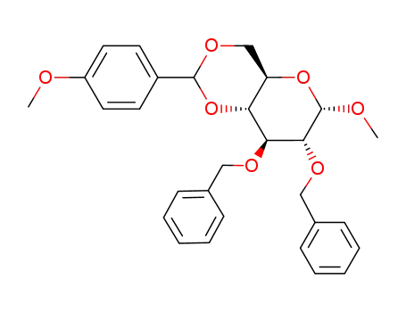 Molecular Structure of 94902-60-0 (Methyl-4,6-di-O-(4-methoxybenzylidene)-2,3-di-O-benzyl-α-glucopyranoside)