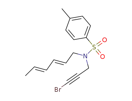 Molecular Structure of 873694-87-2 (Benzenesulfonamide,
N-(3-bromo-2-propynyl)-N-(2E,4E)-2,4-hexadienyl-4-methyl-)