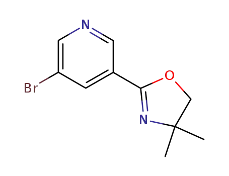 Molecular Structure of 923276-49-7 (2-(5-bromopyridin-3-yl)-4,4-dimethyl-4,5-dihydrooxazole)