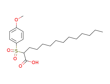 Molecular Structure of 212768-80-4 (Tetradecanoic acid, 2-[(4-methoxyphenyl)sulfonyl]-)
