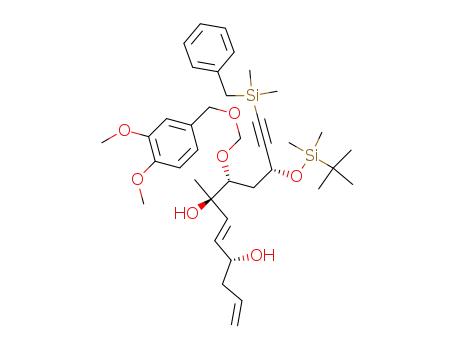 (E)-(4R,7R,8R,10R)-12-(Benzyl-dimethyl-silanyl)-10-(tert-butyl-dimethyl-silanyloxy)-8-(3,4-dimethoxy-benzyloxymethoxy)-7-methyl-dodeca-1,5-dien-11-yne-4,7-diol