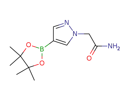 Molecular Structure of 1083326-46-8 (2-(4-(4,4,5,5-tetramethyl-1,3,2-dioxaborolan-2-yl)-1H-pyrazol-1-yl)acetamide)