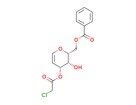 Molecular Structure of 118357-00-9 (6-O-benzoyl-3-O-chloroacetyl-galactal)