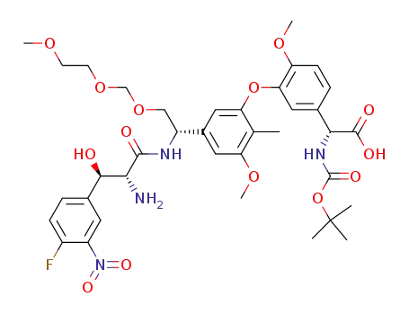 (R)-(3-{5-[(S)-1-[(2R,3R)-2-Amino-3-(4-fluoro-3-nitro-phenyl)-3-hydroxy-propionylamino]-2-(2-methoxy-ethoxymethoxy)-ethyl]-3-methoxy-2-methyl-phenoxy}-4-methoxy-phenyl)-tert-butoxycarbonylamino-acetic acid