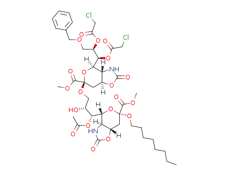 methyl [octyl 7-O-acetyl-5-amino-5-N,4-O-carbonyl-3,5-dideoxy-9-O-(methyl 5-amino-9-O-benzyl-5-N,4-O-carbonyl-7,8-di-O-chloroacetyl-3,5-dideoxy-D-glycero-α-D-galacto-2-nonulopyranosylonate)-D-glycero-α-D-galacto-2-nonulopyranosid]onate