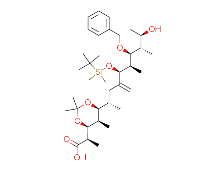 (2R,3S,4R,5S,6S,9S,10R,11S,12S,13R)-9-(tert-butyldimethylsiloxy)-11-benzyloxy-13-hydroxy-3,5-(isopropylidenedioxy)-8-methylene-2,4,6,10,12-pentamethyltetradecanoic acid