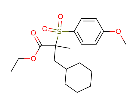 Molecular Structure of 212768-90-6 (Cyclohexanepropanoic acid, a-[(4-methoxyphenyl)sulfonyl]-a-methyl-,
ethyl ester)