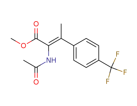 Molecular Structure of 686744-78-5 (2-Butenoic acid, 2-(acetylamino)-3-[4-(trifluoromethyl)phenyl]-, methyl
ester, (2Z)-)