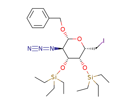 (2R,3R,4R,5S,6S)-3-Azido-2-benzyloxy-6-iodomethyl-4,5-bis-triethylsilanyloxy-tetrahydro-pyran