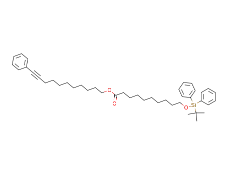 Molecular Structure of 868132-36-9 (10-(tert-butyldiphenylsilanyloxy)decanoic acid 11-phenyl-undec-10-ynyl ester)