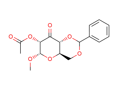 methyl (R)-4,6-O-benzylidene-α-D-ribo-hexopyranosid-3-ulose acetate