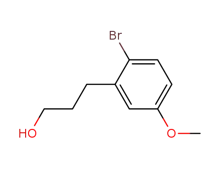 Molecular Structure of 132934-19-1 (3-(2'-bromo-5'-methoxyphenyl)propan-1-ol)
