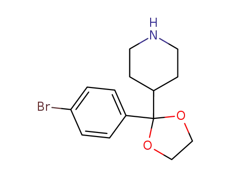 Molecular Structure of 203186-02-1 (4-[2-(4-bromophenyl)-1,3-dioxolan-2-yl]-piperidine)