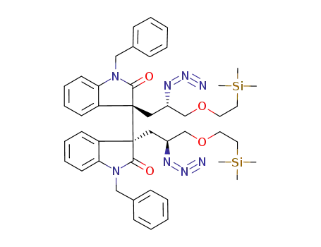 (3S,3'S)-3,3'-Bis-[(S)-2-azido-3-(2-trimethylsilanyl-ethoxy)-propyl]-1,1'-dibenzyl-1,3,1',3'-tetrahydro-[3,3']biindolyl-2,2'-dione