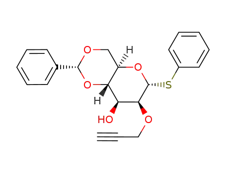 Molecular Structure of 855306-33-1 (phenyl 4,6-O-benzylidene-2-O-(prop-2-ynyl)-1-thio-α-D-mannopyranoside)