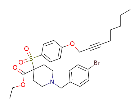 4-Piperidinecarboxylic acid,
1-[(4-bromophenyl)methyl]-4-[[4-(2-octynyloxy)phenyl]sulfonyl]-, ethyl
ester