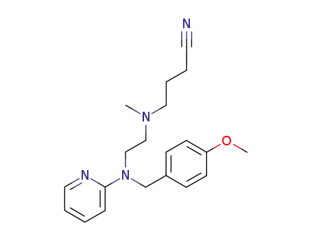 Molecular Structure of 562847-60-3 (Butanenitrile,
4-[[2-[[(4-methoxyphenyl)methyl]-2-pyridinylamino]ethyl]methylamino]-)